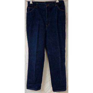 Vtg Chic Womens 16 Short High Waist Dark Wash Straight Leg USA Denim Jeans 30x30